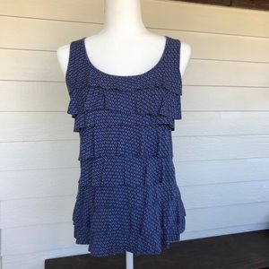 Liz Claiborne - Blue Ruffled Tank